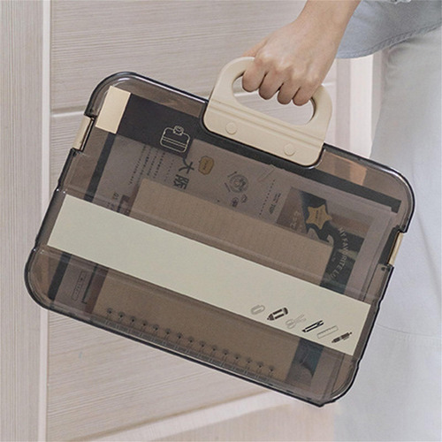Caja Archivos Portátil Transparente Para Estuche A4 Carpeta
