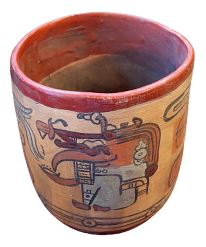 Artesanía Prehispánica, Vaso Maya Tlaloc, Barro