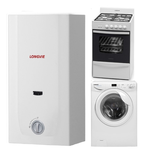 Imagen 3 de 3 de Combo39 Lavarropas L16508 + Cocina 13331bf + Calefón Cn412ss