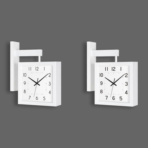 Reloj De La Pared De De Doble Cara Reloj De Reloj De Madera