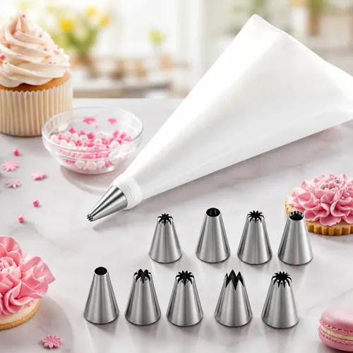 Jogo De 13 Bicos De Confeitar Com Adaptador Decorar Bolo