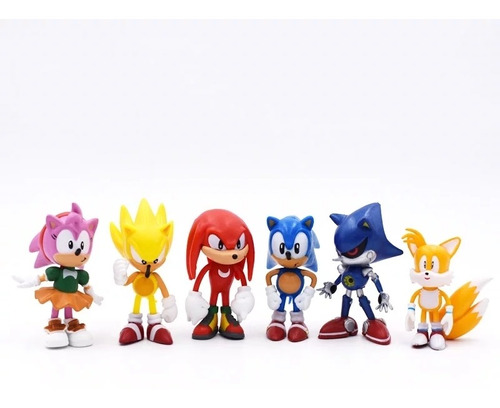 Sonic ,súper, Tails, Knuckles,  Amy, Metal Personaje Acción 