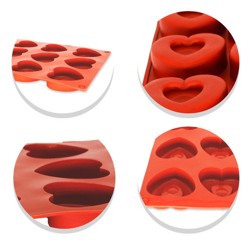 Imagem 4 de 7 de Forminha De Silicone P/ Gelo Picole Desenho Coração 12 Cav.