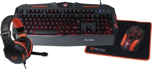 Combo Gamer 4 En 1 Teclado Mouse Pad Auriculares Iluminado