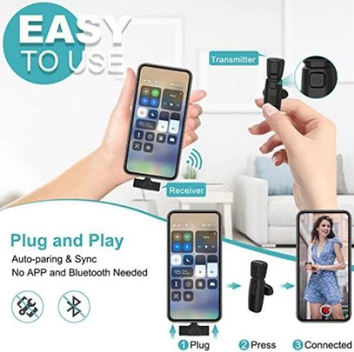 Micrófono Lavalier Inalámbrico Huhd Compatible Con iPhone De