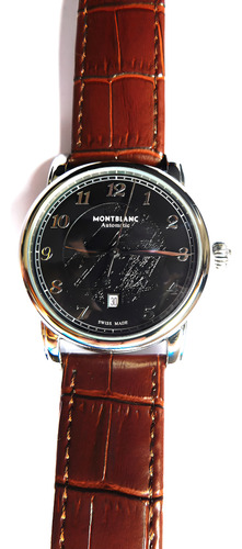 #relógio Montblanc Star Legacy Automatic Swiss Made 27 Joias Marrom Prateado Preto