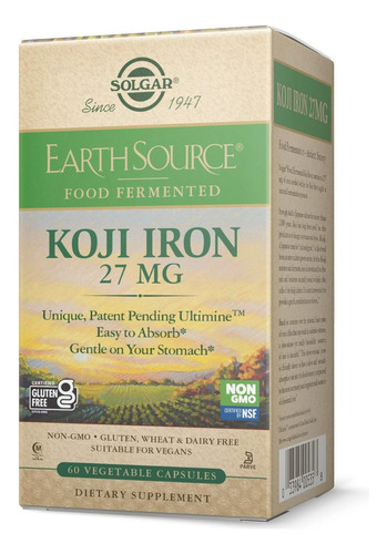 Hierro Koji 27 Mg Solgar 60 Cápsulas Vegetales