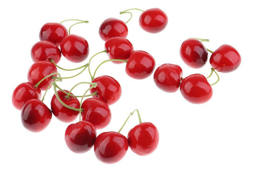20 Piezas Cerezas Artificiales Fruta Large Double Red