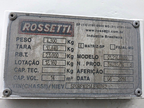 Mb 2426 2013 6x2 Com Caçamba Rossetti=2423,2428,2425