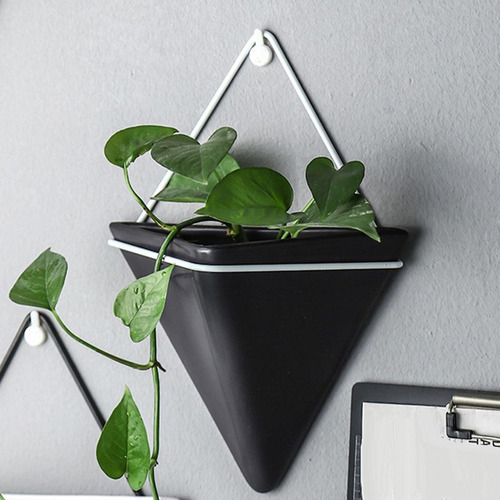 = Maceta De Pared Triangular Maceta Geométrica Montada En