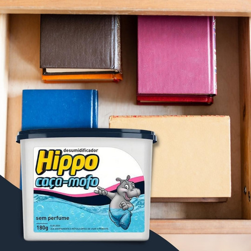 6 Unid. Antimofo Hippo 180g Sem Perfume Desumidificador