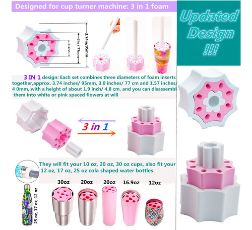 Soporte De Secado Para Tazas Kit De Máquina Giradora 4 Color
