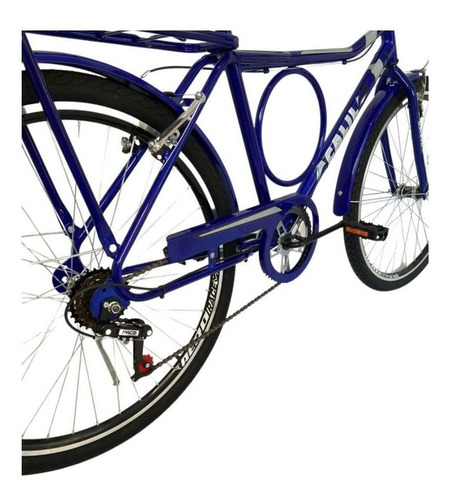 Bicicleta Aro 26 Calil Barra Forte C/ Marcha 6v E Rolamento Cor Azul
