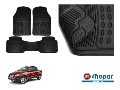 Tapetes Uso Rudo Fiat Strada 2009 Rubber Black Original