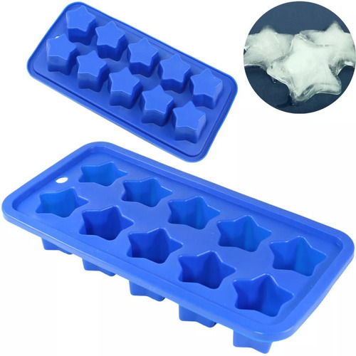 Kit 4 Formas De Gelo Silicone Chocolate - Cubos De Dados Cor Estrela Cores Sortidas - 1 De Cada