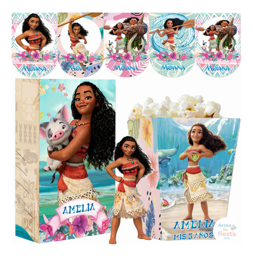 Kit Imprimible Moana Personalizado