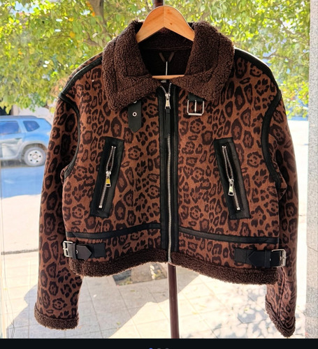 Campera Gamulan Animal Print Con Piel Sintetica-natistore