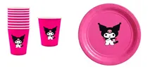 Comprar Pack 10 Platos Y 10 Vaso Descartables Kuromi Kitty My Melody