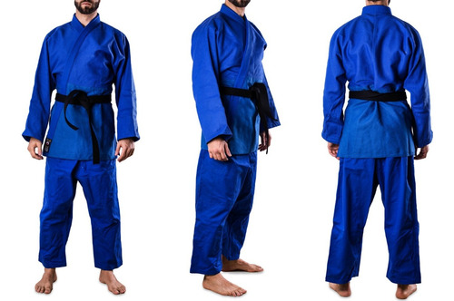 Judogi Traje Judo Shiai Tramado Mediano Azul Talle 4 A 8