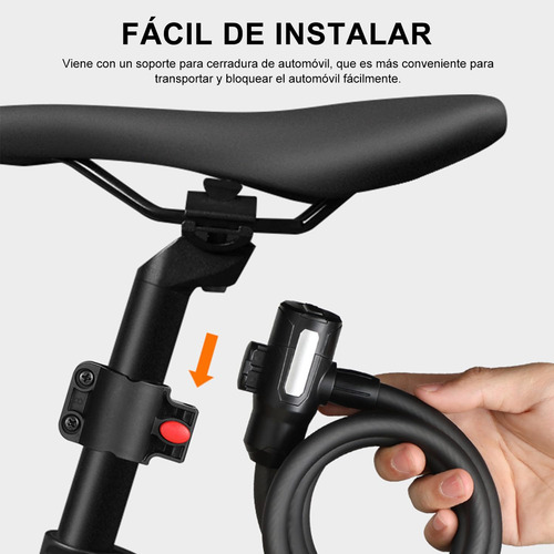 Candado De Bicicleta. Con Soporte De Montaje Y 2 Llaves,