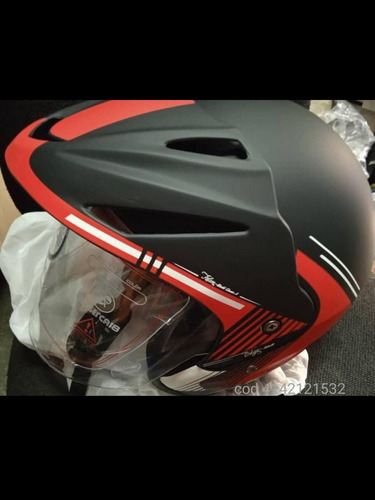 Casco Moto Semi Integral Doble Visor Yohe Edge Um