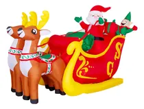 Comprar Inflable Navideño Santa 2 Renos Trineo Luz Led 1 Mt Adorno