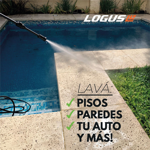 Imagen 8 de 8 de Hidrolavadora Logus 110bar 1400w Autostop Dosificador Espuma
