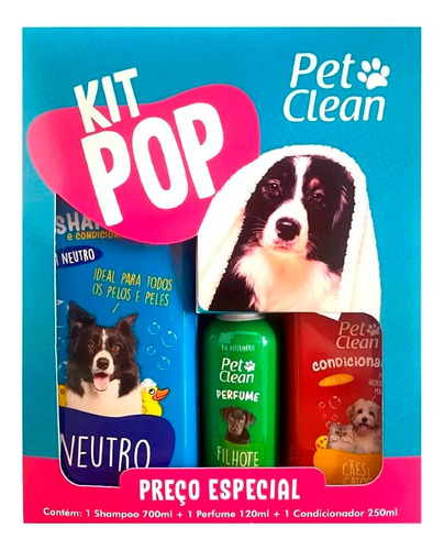 Kit Pop Shampoo Condicionador E Perfume - Banho Cachorro