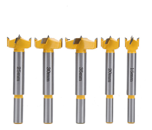 Kit De Taladrado Con Punta, 5 Piezas, Para Fresar Madera Con