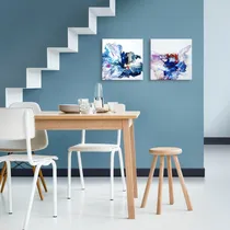 Comprar Cuadro Abstracto Acrílico Fluído En Díptico Pintado A Mano