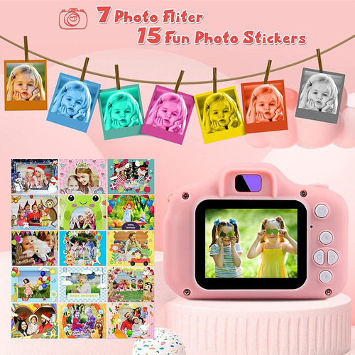 Cámara Digital Recargable Para Niños Con Tarjeta De Memoria