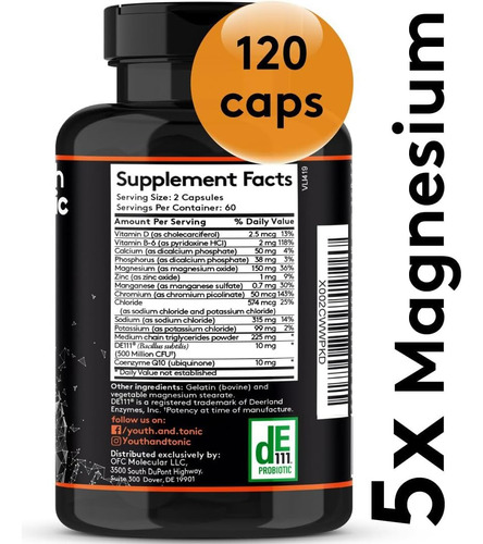 120 Mct Keto Electrolytes Pills | 150 Mg Magnesio Probio...