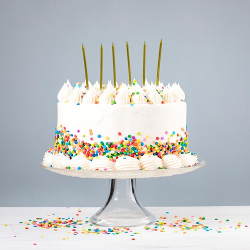 Velas De Cumpleaños Doradas Y Caketopper Happy Birthday Pack