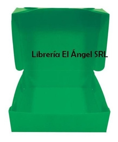 Caja Plastica Color Verde Archivo 39x28x12 Oficio Paq.x25