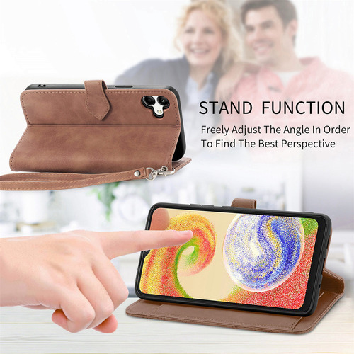 B Funda De Piel Con Tarjetero Y Soporte For Samsung