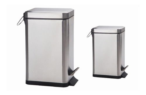 Imagem 4 de 6 de 2 Lixeira Aço Inox De Pedal Cesto Interno Móvel 12 Lt E 3 Lt