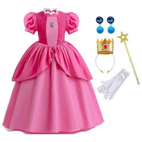 Disfraz Talla 3-4 Años Para Niñas Princesa Peach