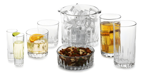 Set Juego Bar Libbey 8 Pzas Hielera Bar Refresher
