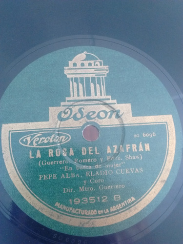 Maria Tellez Pepe Alba Eladio Cuevas Disco Pasta 193512 C25