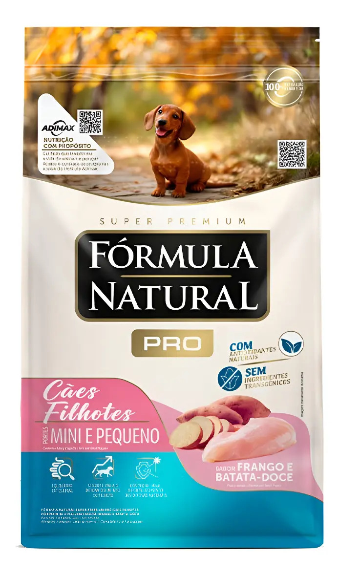 Ração Fórmula Natural Super Premium Pro Cães Filhotes Portes Mini e Pequeno Sabor Frango e Batata-Doce 1 kg