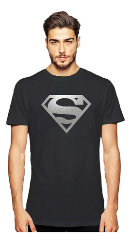 Polera Superman Plateado Liga De La Justicia Hombre/niño