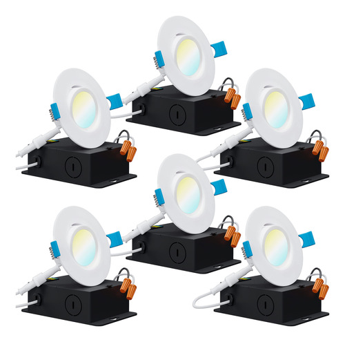 Sunco - Paquete De 6 Luces Led Empotrables Sin Lata De 3 Pul