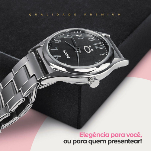 Relogio Feminino Qualidade Premium Aço Inox Prata Social