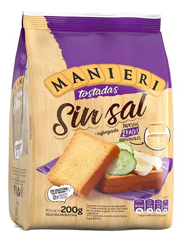 Tostadas Sin Sal Manieri X 200 Grs