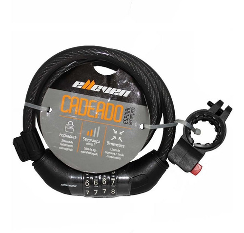 Cadeado Elleven 1mx12mm Segredo Grosso Mtb Speed Anti Roubo