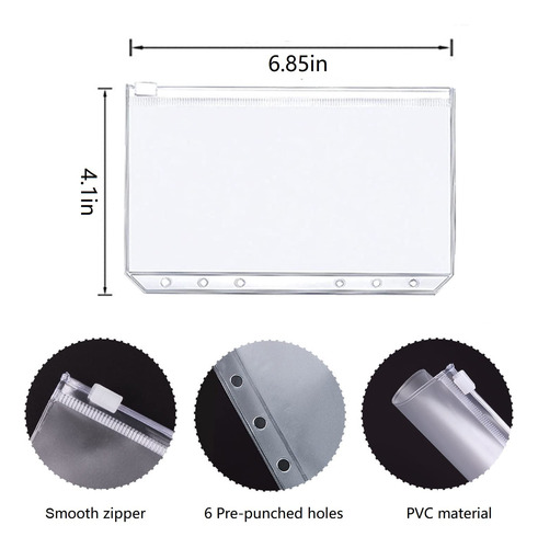 Planejador De Orçamento A6 Ring Binder Com Bolsos E Envelope