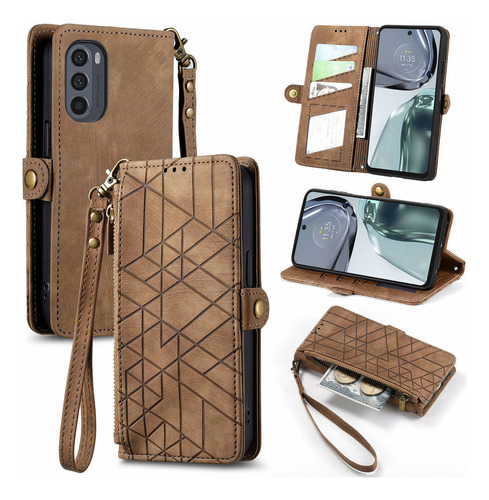 Funda De Piel Tipo Cartera Para Motorola G24 Power G23 G22