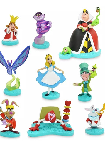 Disney Store Play Set 9 Figurines Alicia Wonderland Deluxe