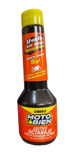 Liquido Aditivo Gasolina Mejorador Octanaje Simoniz 60ml 