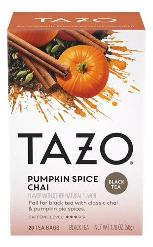 Té Negro Tazo Pumpkin Spice Chai 20 Bolsitas Importado